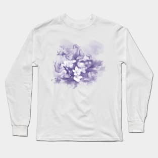 Ultraviolet tropical flowers and butterflies Long Sleeve T-Shirt